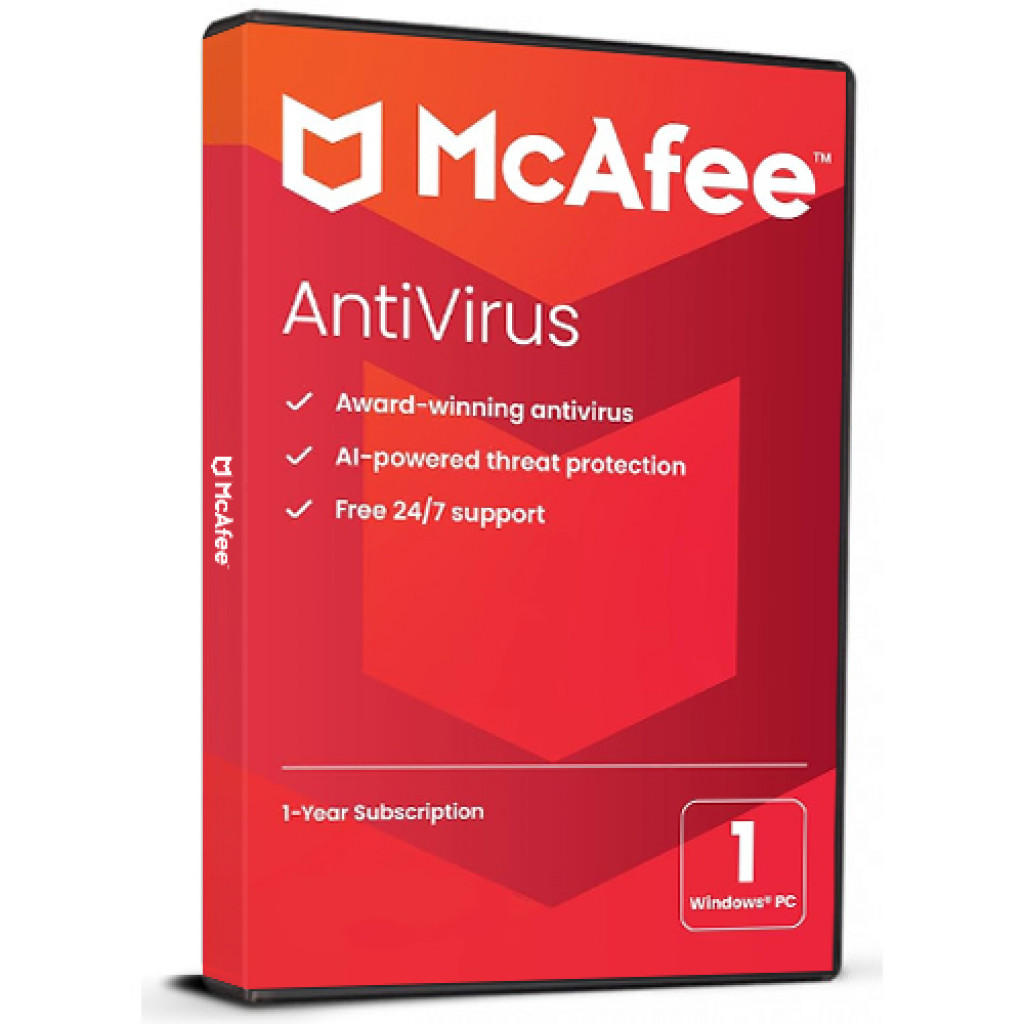 McAfee AntiVirus Protection (1 Year / 1 PC License) (Subscription / Global)